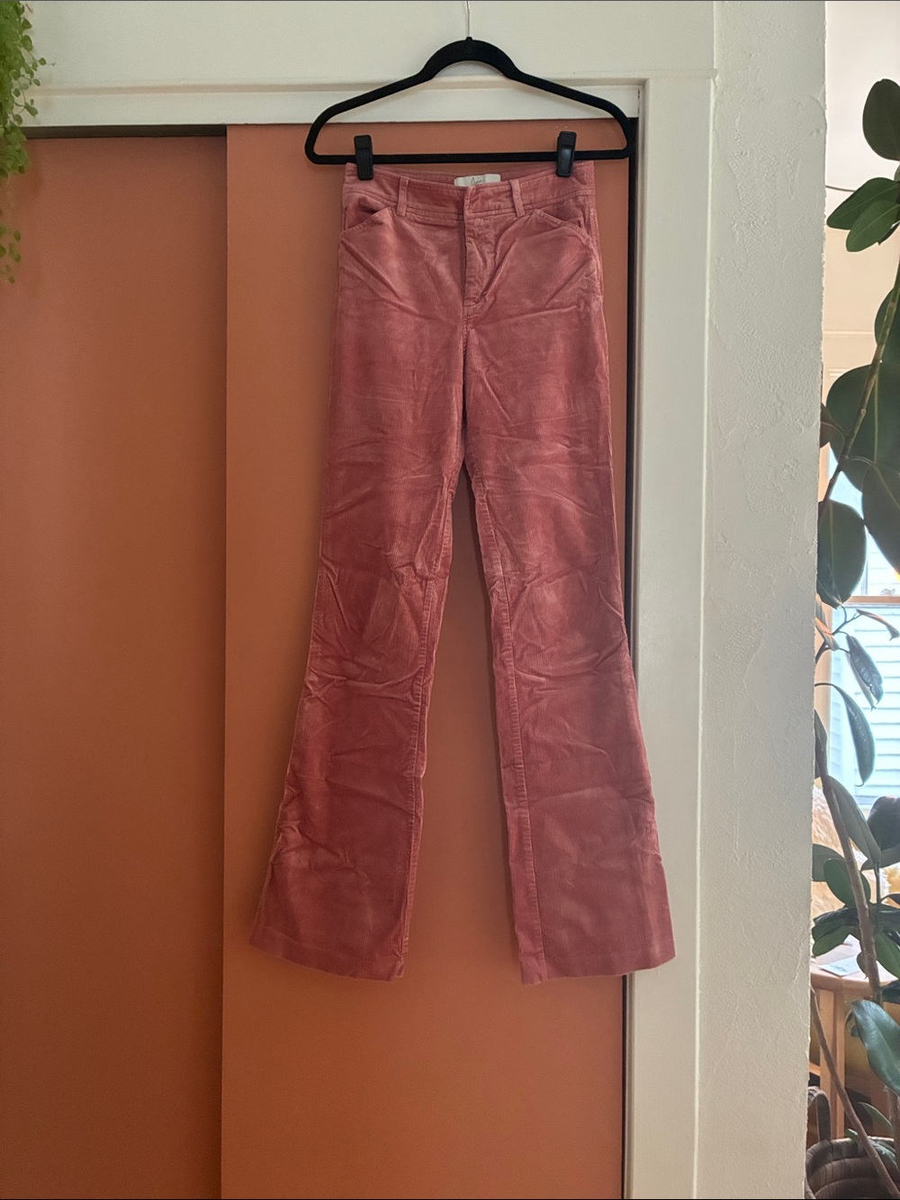 Corduroy Flares in Dusty Rose